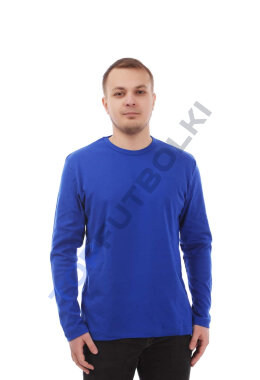 Синий мужской лонгслив с лайкрой